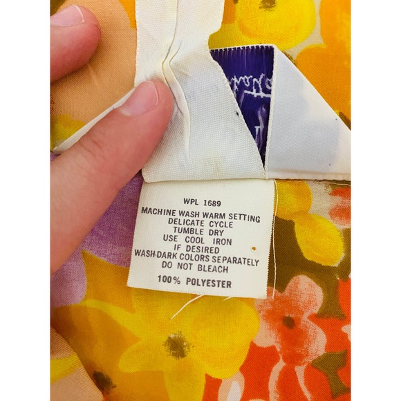 Vintage 70s Lady Manhattan Vibrant Floral Sleeveless Top Belted Size Large Retro - Picture 11 of 11